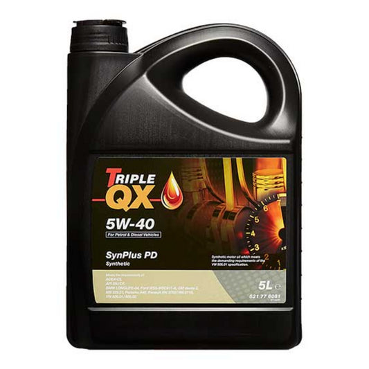 Car Engine Oil Triple QX Synplus PD Diesel SAE 5w40 Fully Synthetic 5L 5 Litre