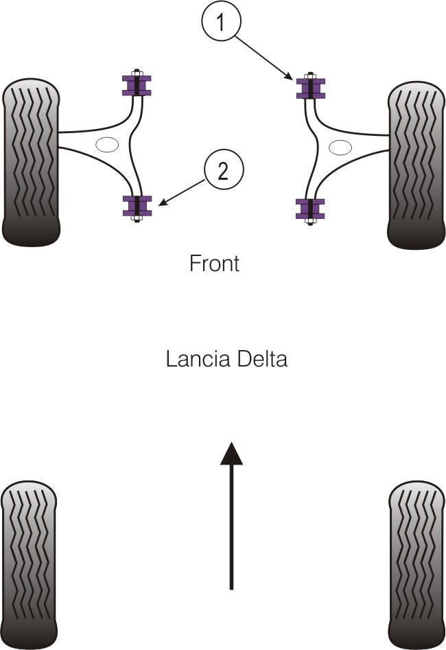 For Lancia Delta Gen 1&2 1983-2000 PowerFlex Front Lower Wishbone Front Bush