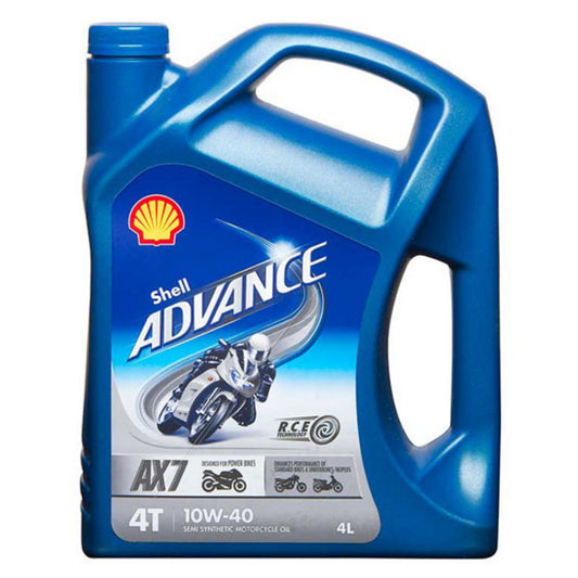 Shell Advance AX7 10W40 4T Motorcycle Engine Oil Semi Synthetic 4 Litres 4L