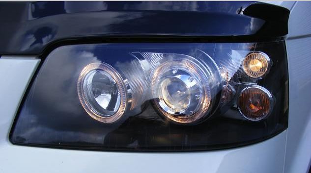 Volkswagen Transporter T5 Inc.Caravelle 2003-2010 Black Angel Eyes Headlights Pair