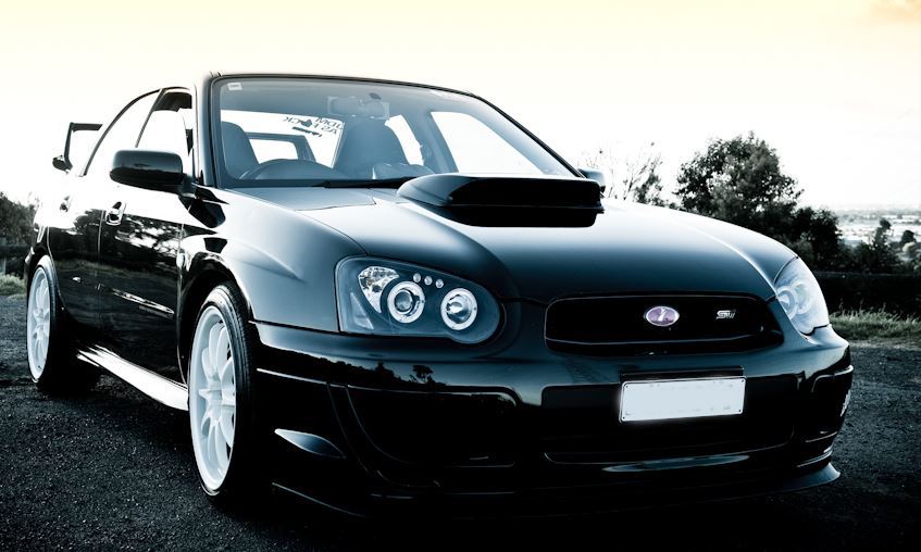 Subaru Impreza 2003-2005 Black Angel Eyes Headlights Pair