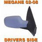 Renault Megane 2002-4/2009 Electric Door Wing Mirror Primed Cover Drivers Side