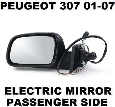 Peugeot 307 2001-7/2005 Electric Wing Door Mirror Primed Cover Passenger Side