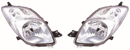 Toyota Yaris MK2 2006-6/2009 Headlights Headlamps 1 Pair O/S & N/S