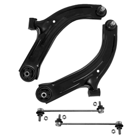 For Nissan Note 2006-2014 Front Lower Wishbones Arms and Drop Links Pair