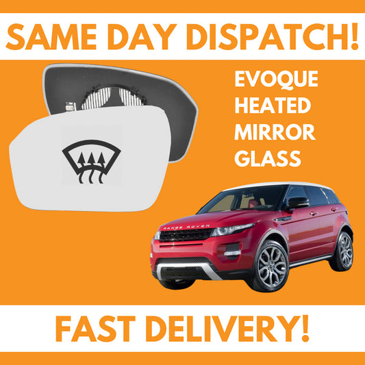 Range Rover Evoque 2011-2015 Heated Door Wing Mirror Glass UK Left Passenger Side