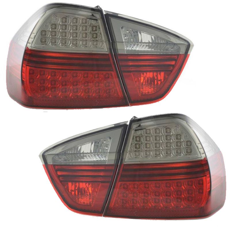 BMW 3 Series E90 4 Dr Saloon 3/2005-> Rear Tail Lights Red & Smoked Led Pair