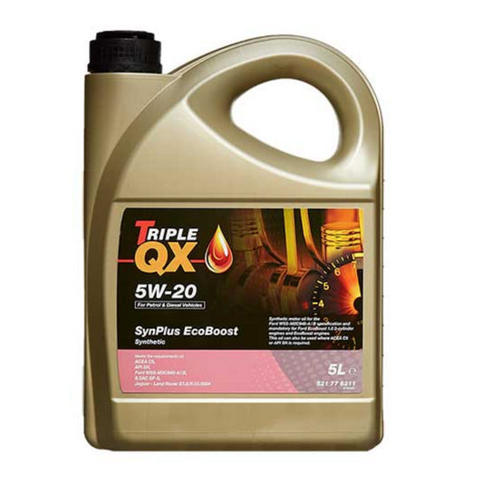 Car Engine Oil Triple QX SynPlus Ford Ecoboost SAE 5W20 Fully Synthetic 5L 5 Litre