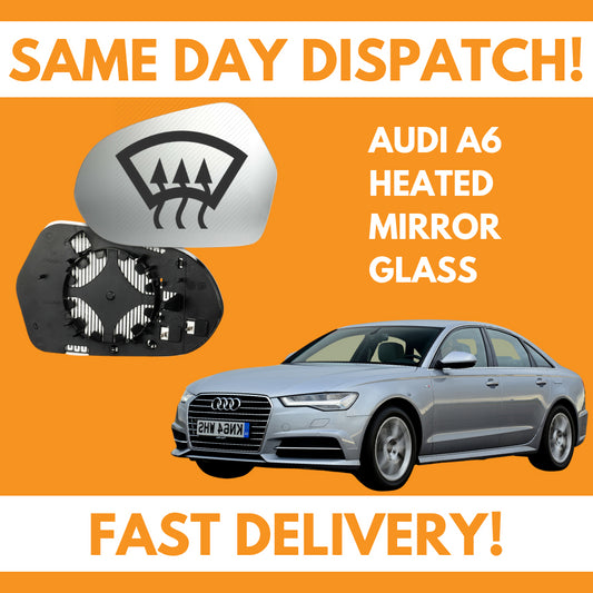 Audi A6 Inc Allroad 2011-2018 Heated Door Wing Mirror Glass UK Left Passenger Side