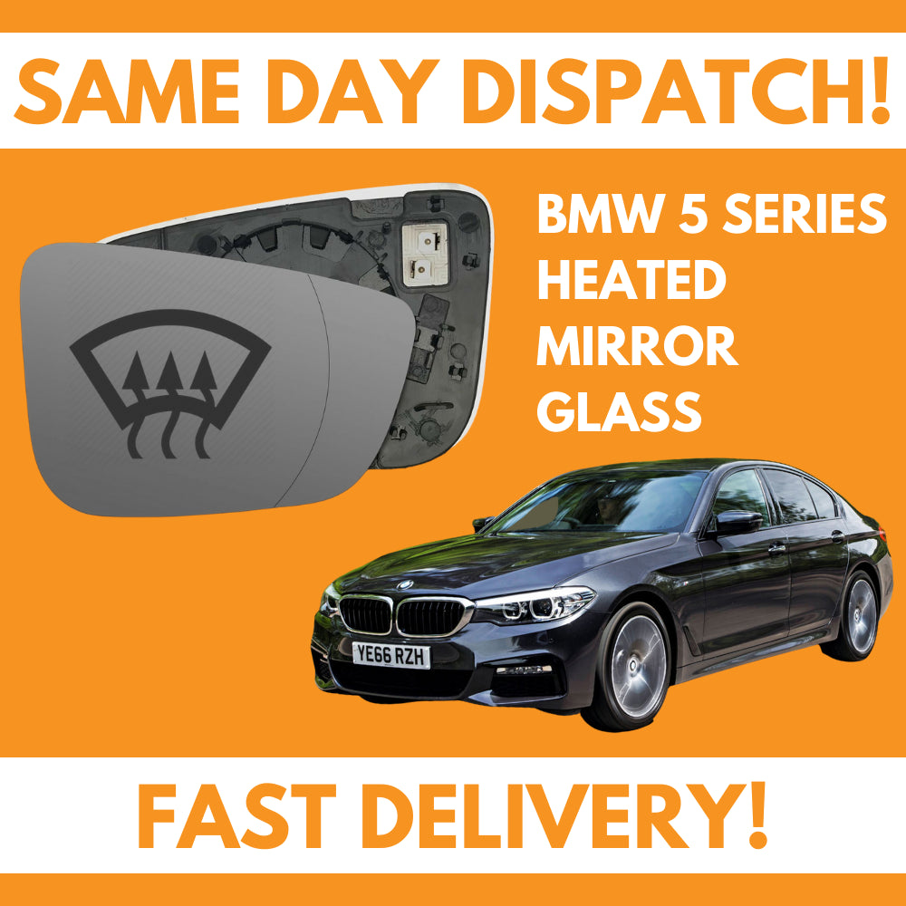 BMW 5 Series G30 2016-2020 Heated Door Wing Mirror Glass UK Right Drivers Side