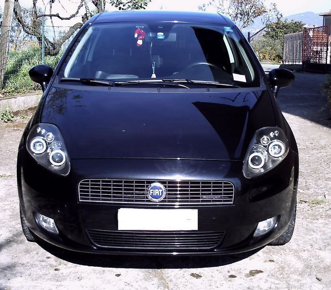 Fiat Grande Punto 2006-10/2008 Black Angel Eyes Headlights Pair