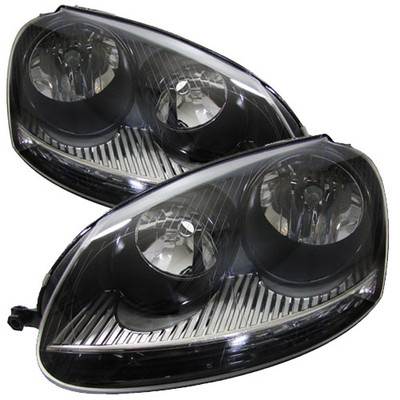 Volkswagen Golf MK5 2003-2009 Black Inner Headlights Headlamps 1 Pair O/S & N/S