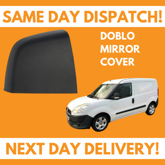 Fiat Doblo 2010-2020 Door Wing Mirror Cover Cap Black Right Side