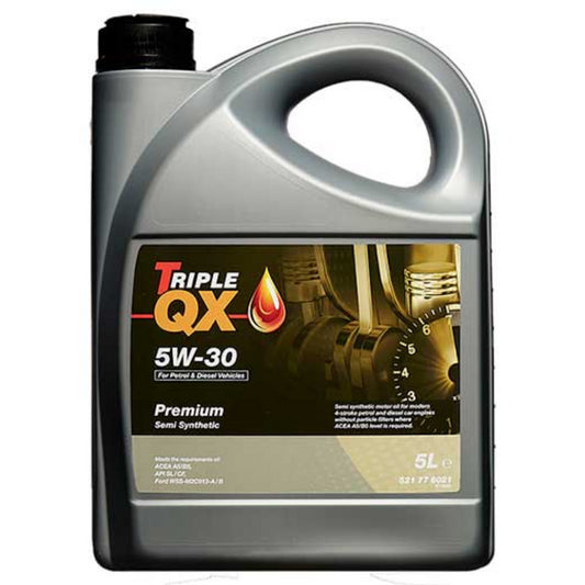 Car Engine Oil Triple QX Premium SAE 5w30 Semi Synthetic 5L 5 Litre Ford Spec