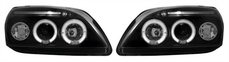 Ford Fiesta MK5 1999-2002 Black Angel Eyes Headlights Pair