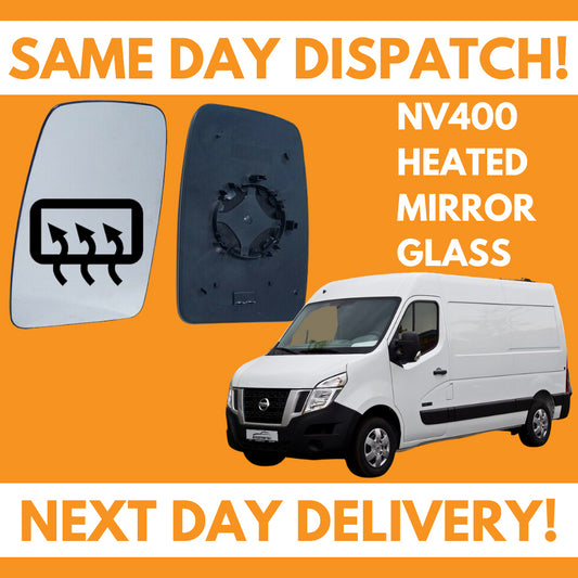 Nissan NV400 2011-2020 Heated Door Wing Mirror Glass UK Left Passenger Side